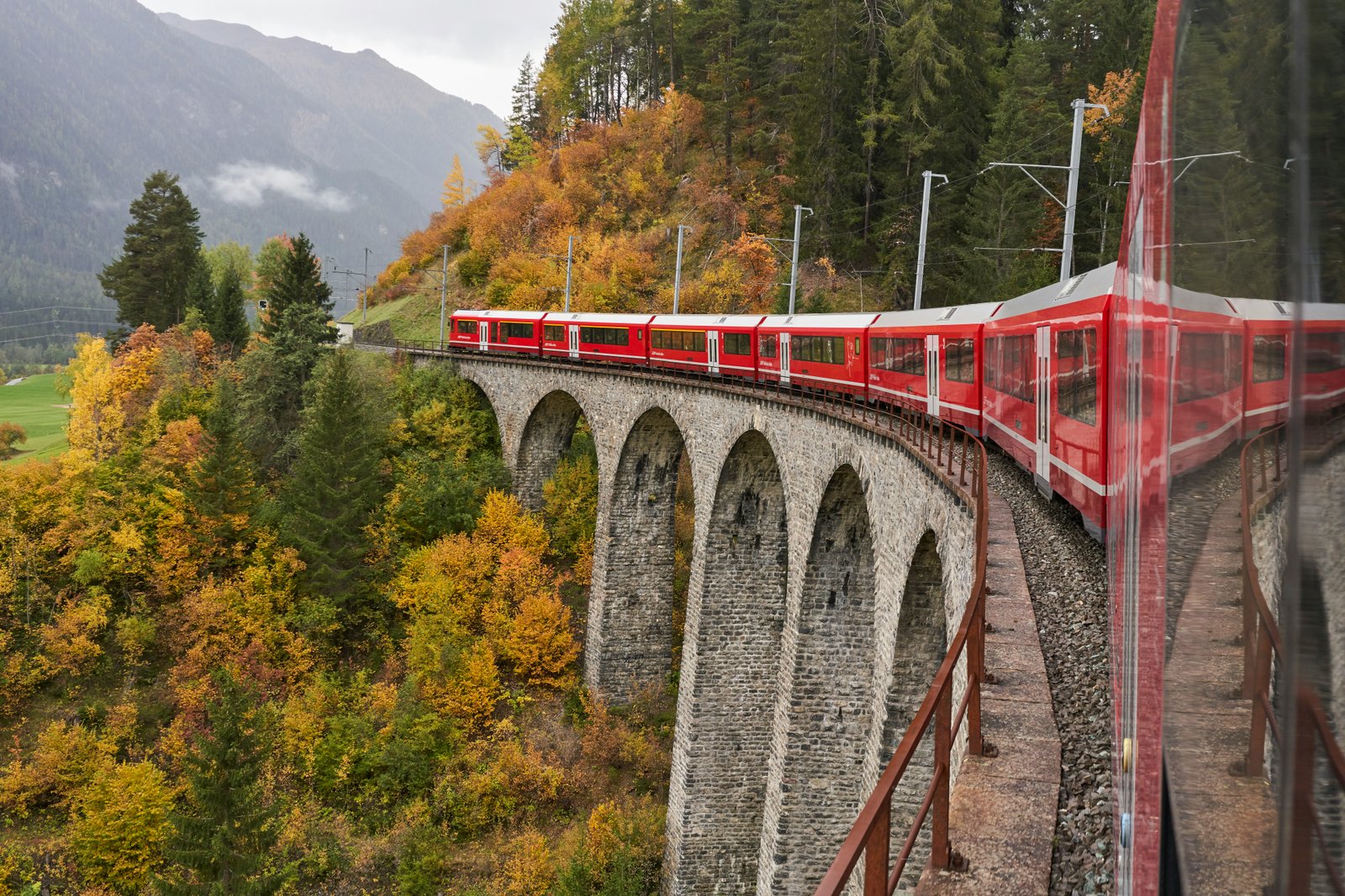 Albula Railway scenic train Switzerland