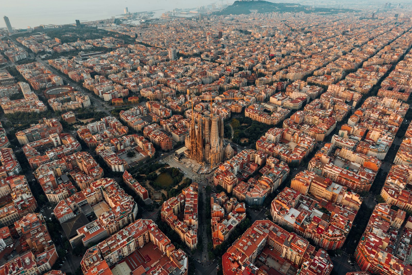 Barcelona Spain aerial view