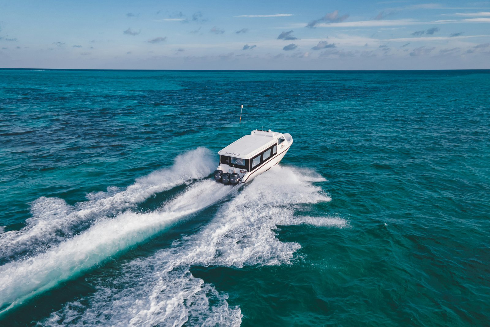 Motorboat transfer in Maldives