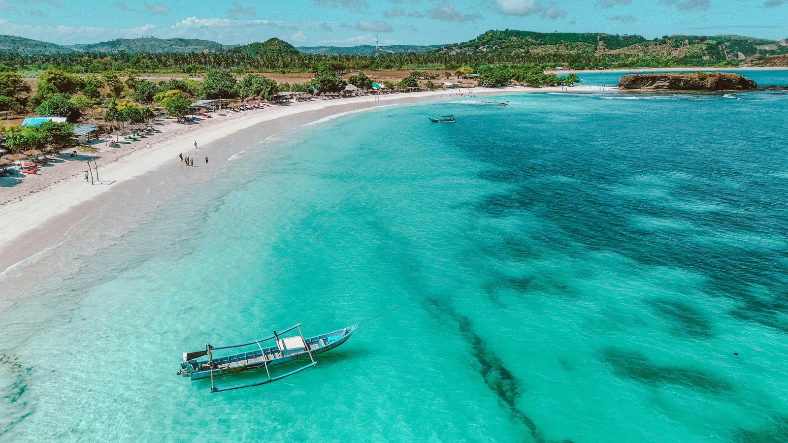 Lombok beach aerial Indonesia