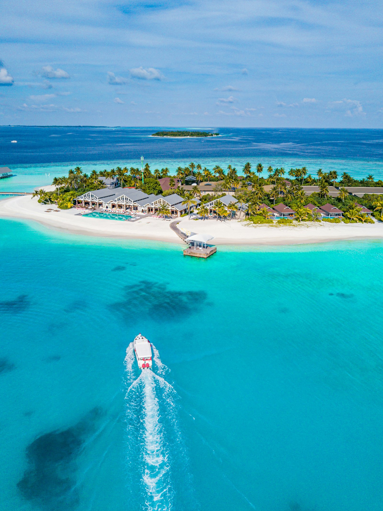 Aerial view Maldives islands