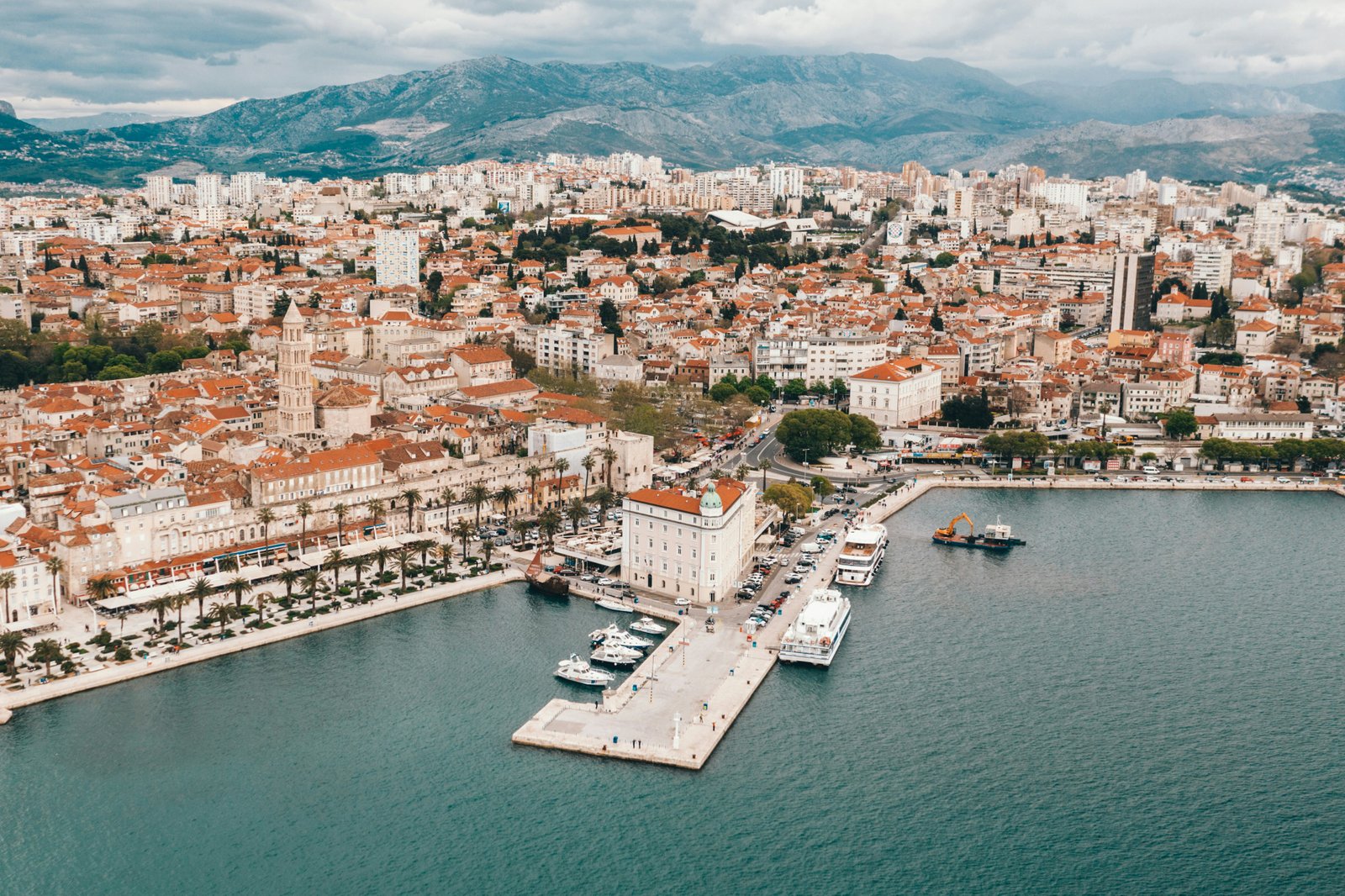 Split Croatia aerial coastal view